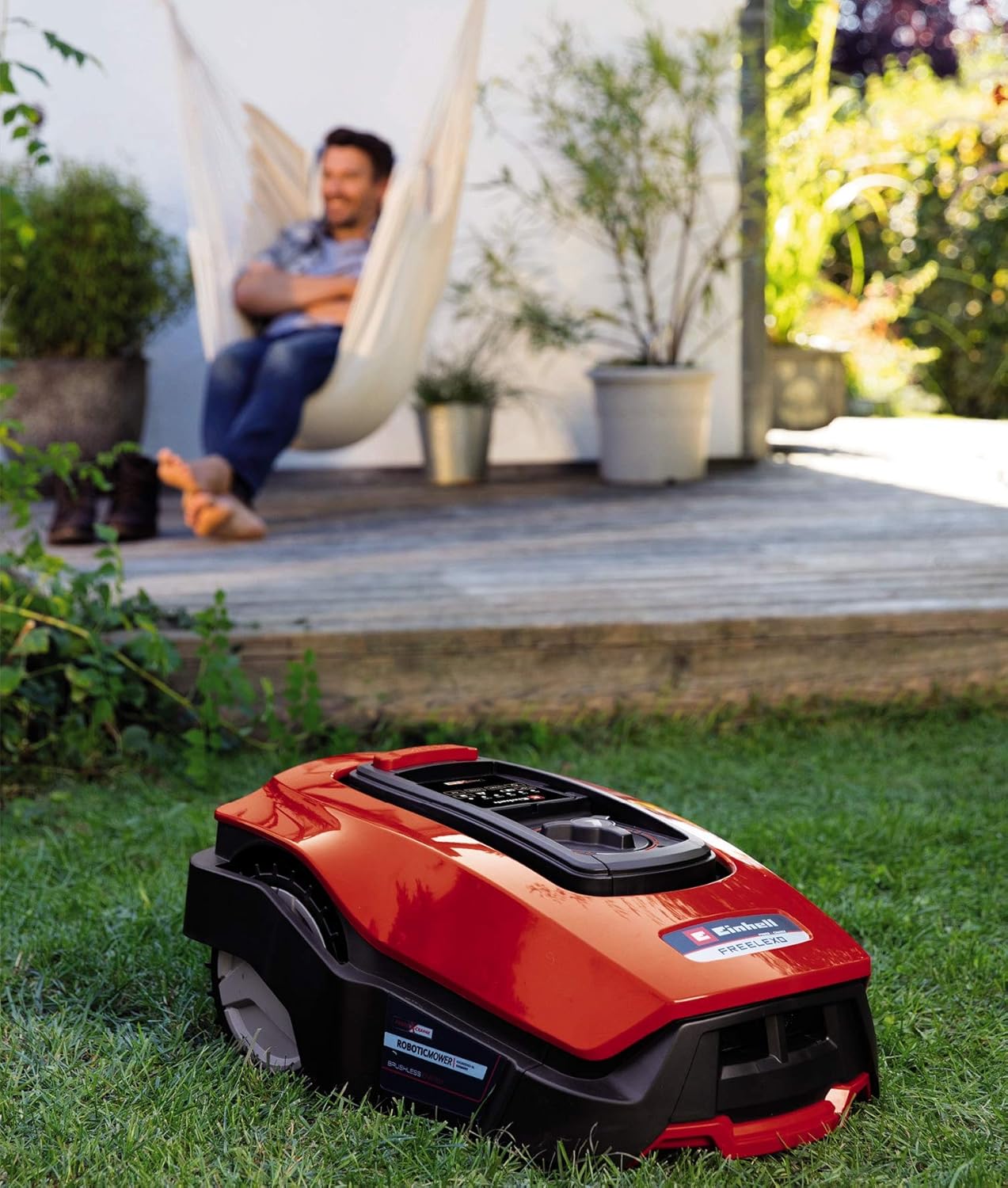 Einhell Rasenmähroboter FREELEXO 450 BT Solo Power X-Change (Li-Ion, 18 V, 450 m², Multizonenmäher, Bluetooth App, mit Installationszubehör, ohne Akku)