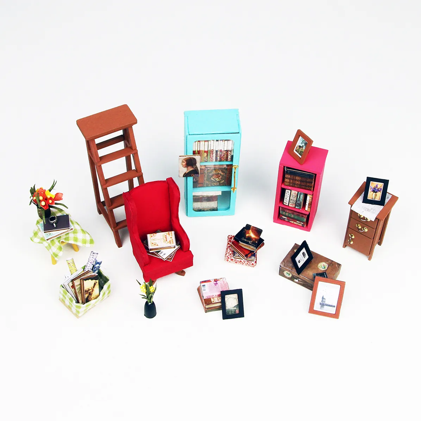 (221-tlg. Set) Rolife Modell Bausatz DIY Miniatur Haus mit Licht Home Deko für Erwachsene (DG102) - Sam's Study