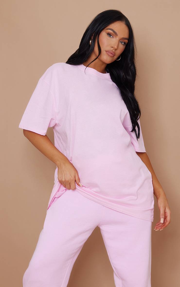 Rose Bébé T-shirt Oversize En Coton
