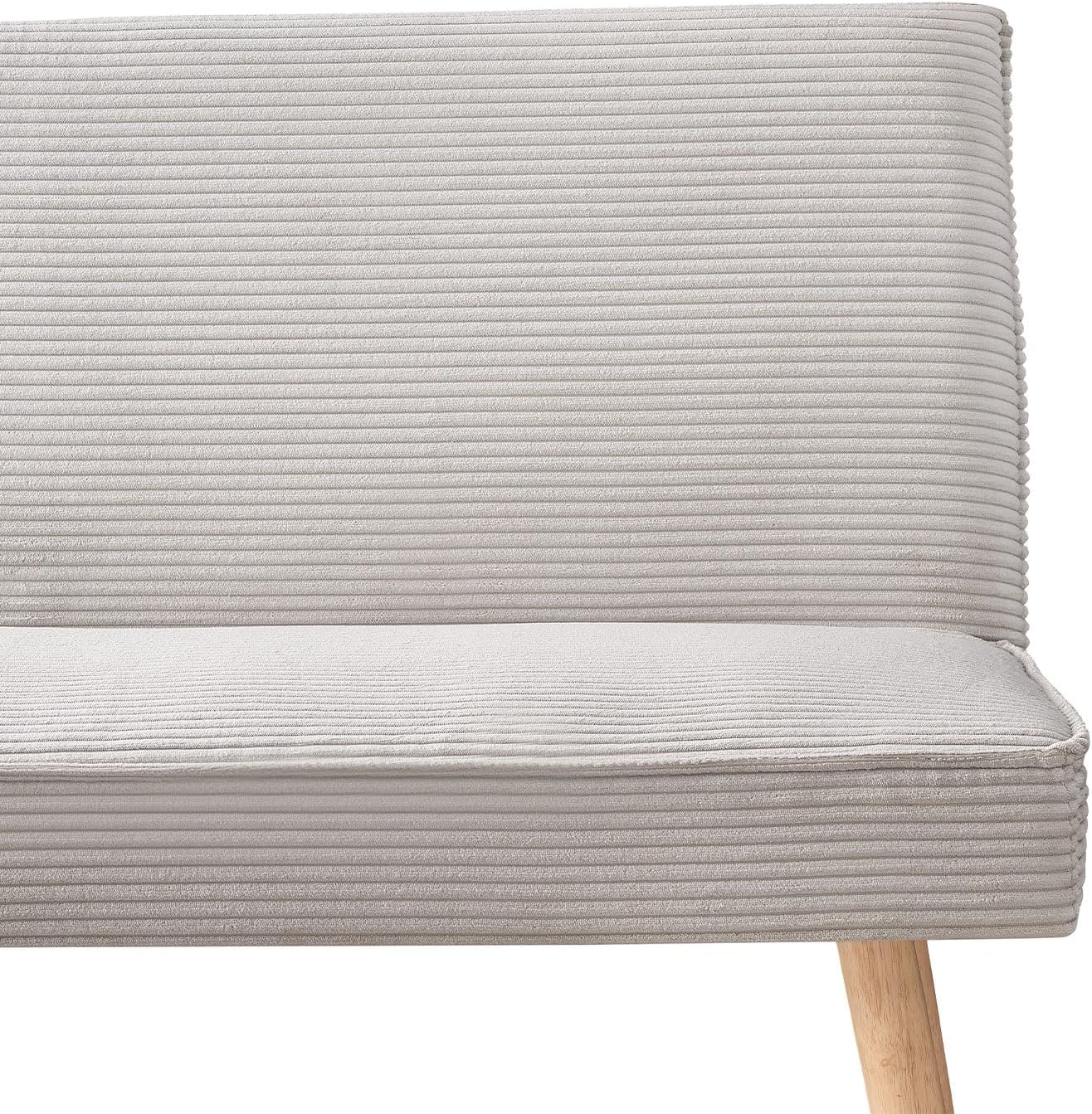B&D home Sitzbank Paul, Kord Stoff Esszimmerbank 140cm gepolstert Holzbank für Esszimmer, Flur, Garderobe mit Massivholzbeinen, skandinivisch modern Design, Grau, 11309-140-GRAU