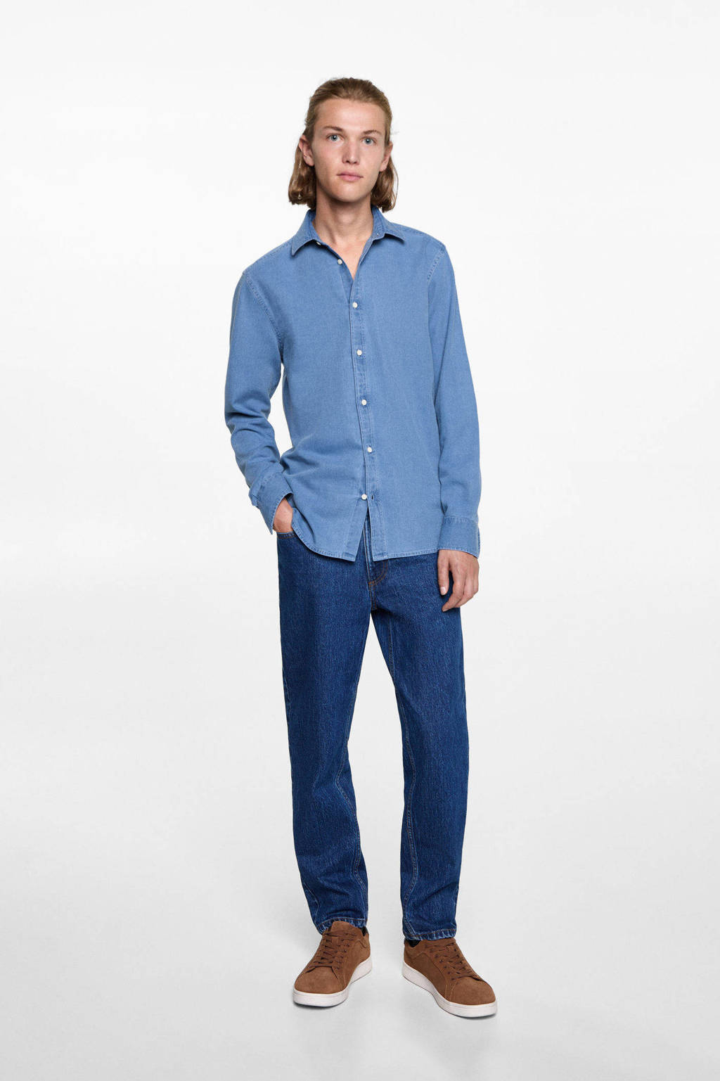 MANGO TEEN overhemd blauw