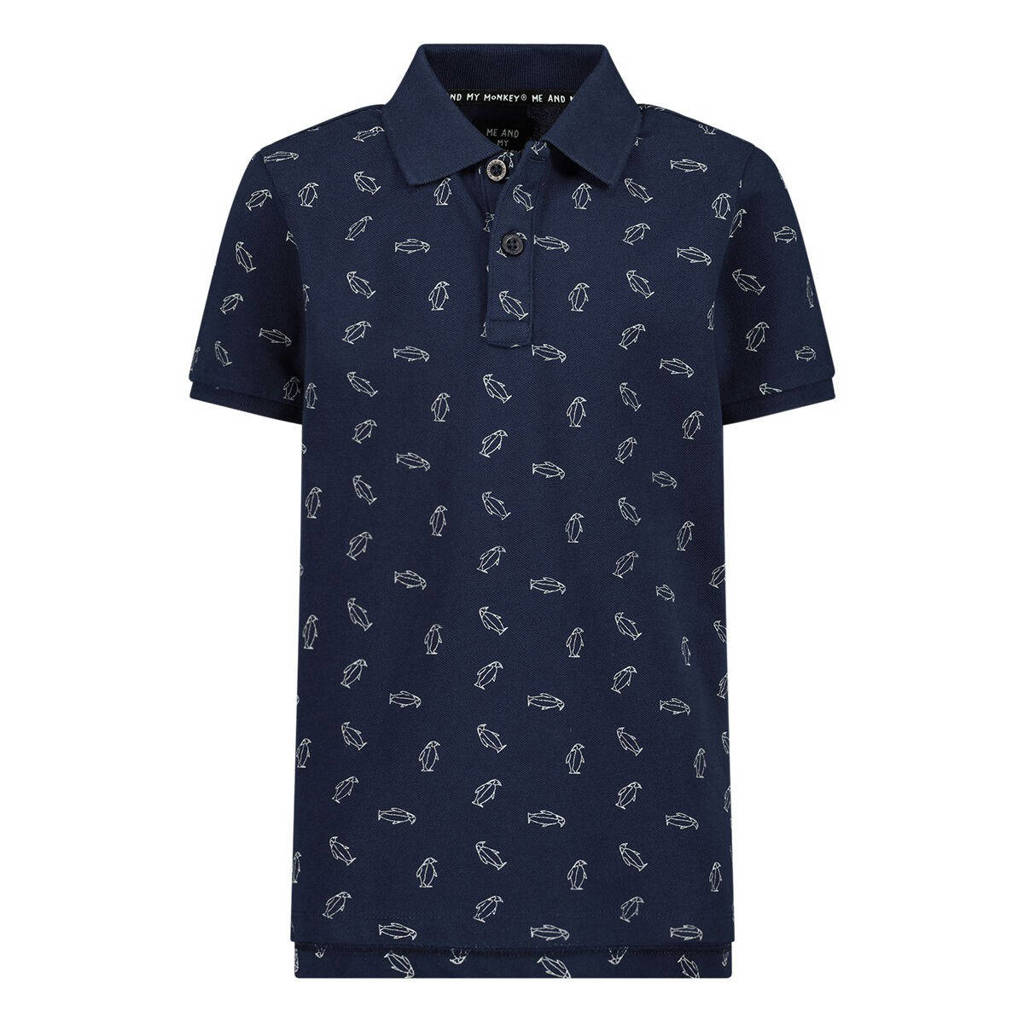 Me & My Monkey polo van katoen donkerblauw