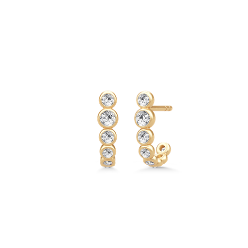 Julie Sandlau Grace Curve Øreringe, Gold Plated
