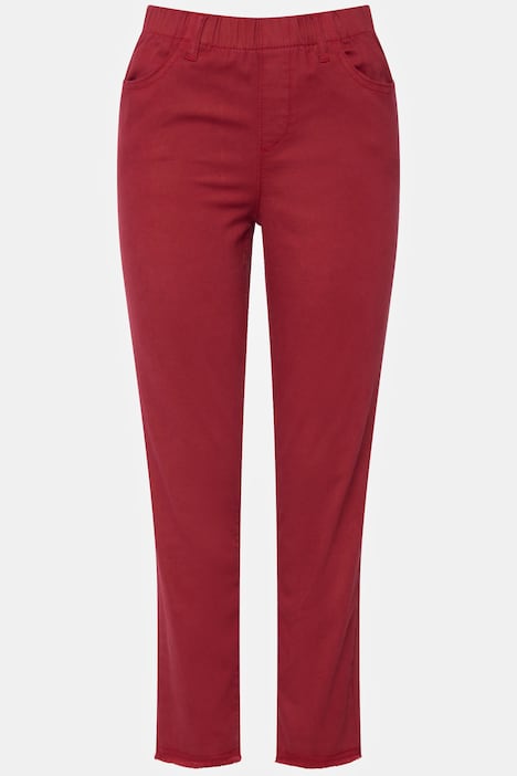 7/8-Slimhose, schmale Passform, 4-Pocket, Fransensaum, mit recyceltem Polyester