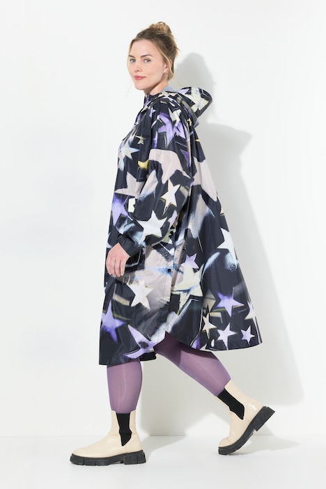 Funktions-Regencape, Unisex, Print, Kapuze