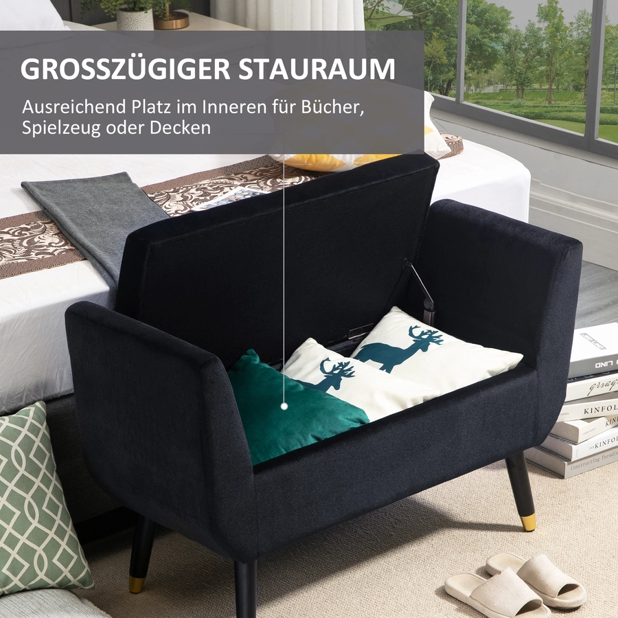 HOMCOM Sitzbank mit Stauraum schwarz