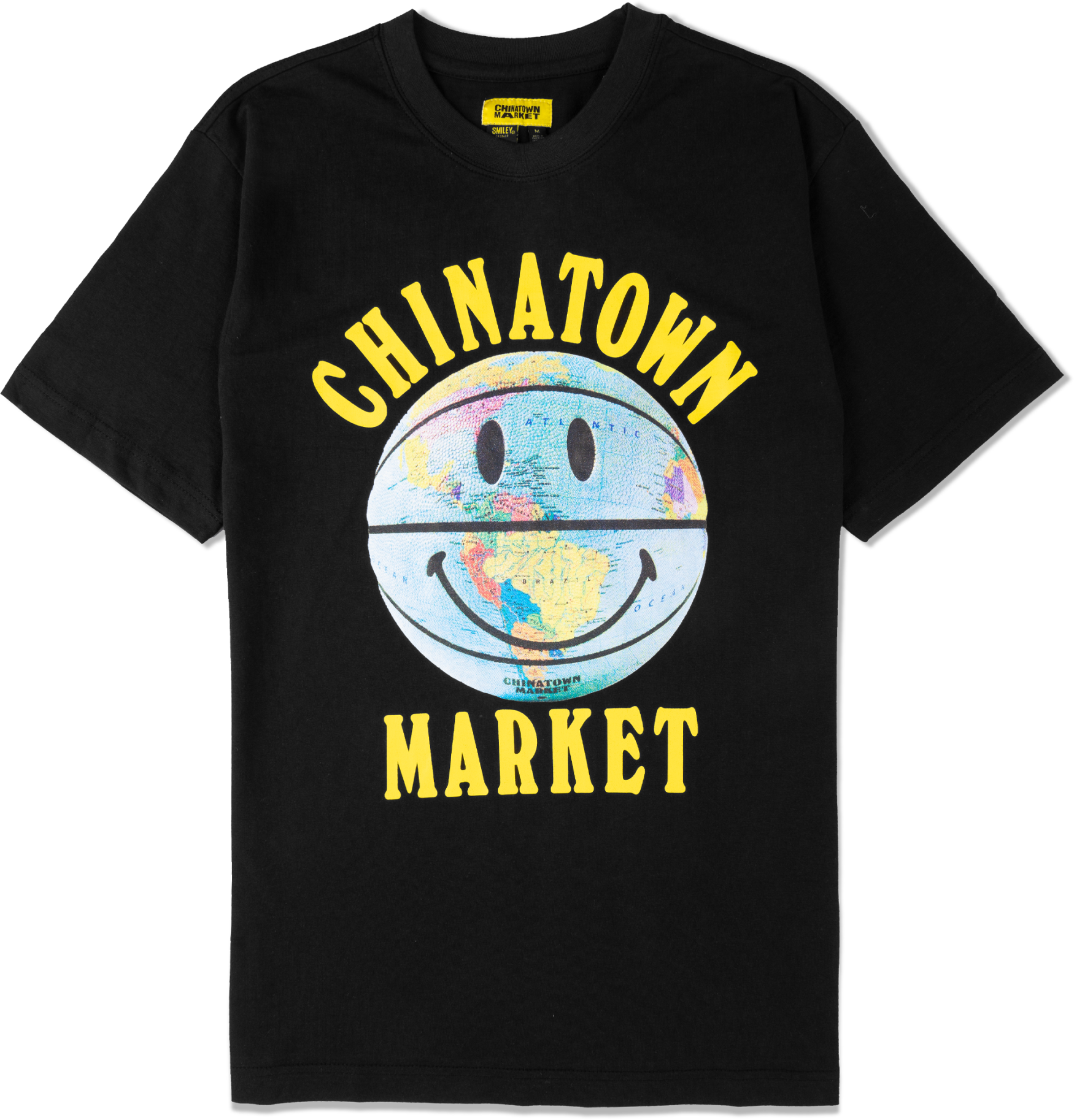 Market Smiley Globe Ball T-Shirt Schwarz