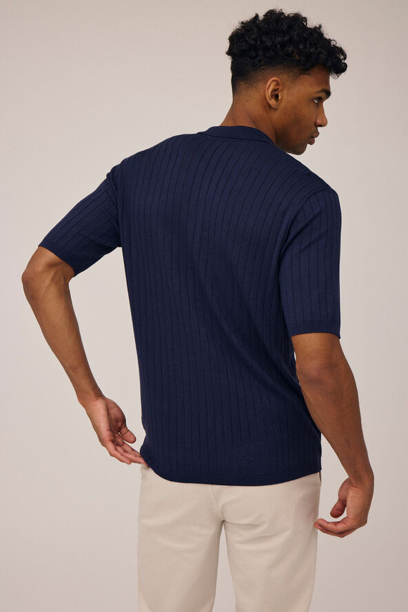Magasin du Nord Collection Fabro 1 knit polo - EcoVero Night sky