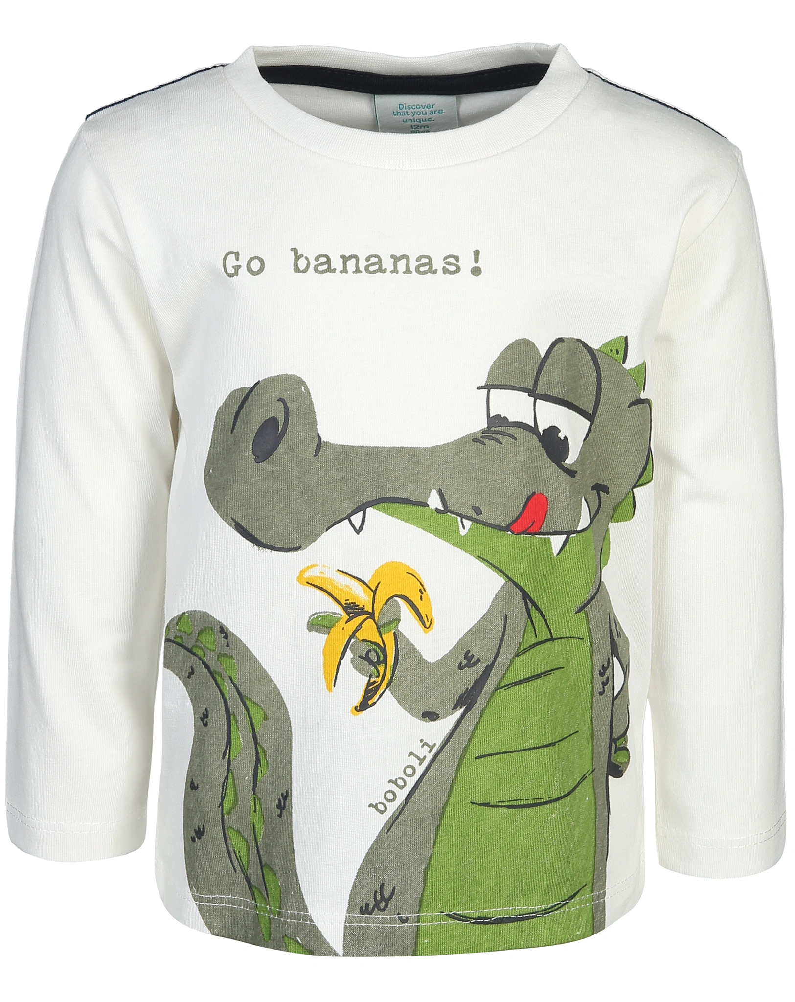 Langarmshirt CROCO in off white