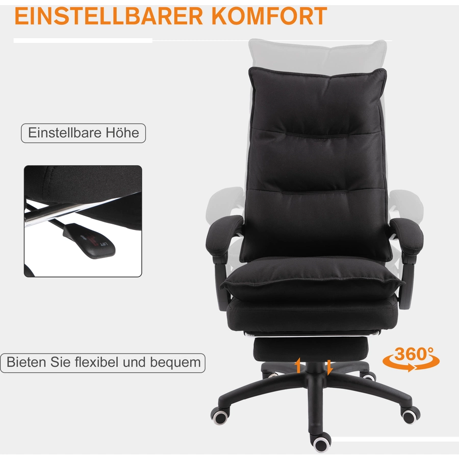 Vinsetto Bürostuhl mit Massagefunktion schwarz