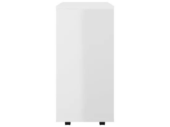 Armoire à roulettes Blanc brillant 60x35x75cm Bois d’ingénierie