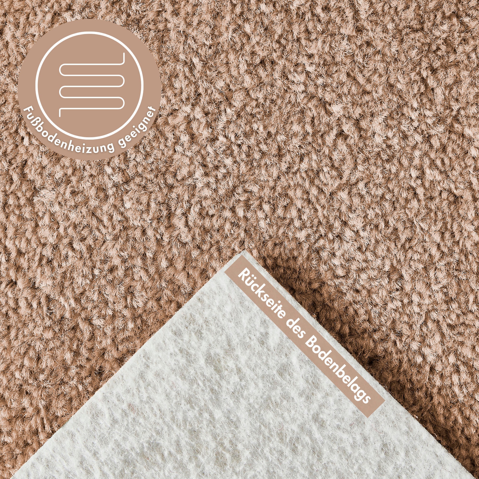 Andiamo Teppichboden »Ines, Kräuselvelours, Gesamthöhe 8,5 mm, Made in Netherlands« rechteckig Uni Farben, Breite 400 cm, strapazierfähig & pflegeleicht