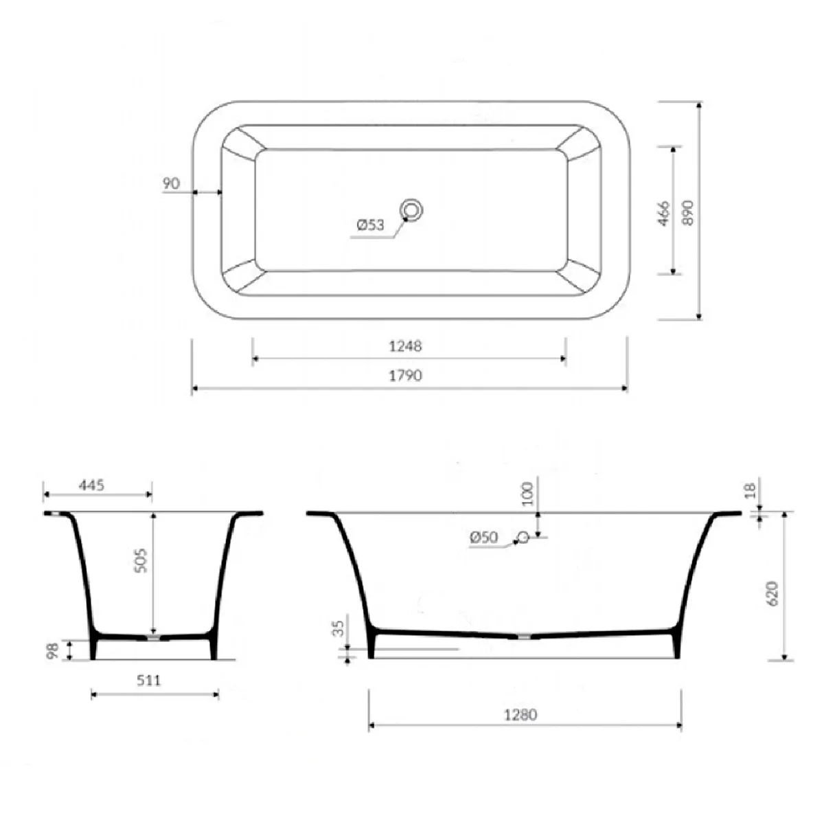 Cedam Triton - Baignoire îlot design