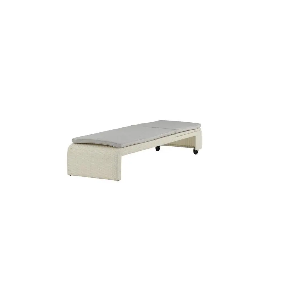 Svea - Yuri ligbed - wicker - wit/grijs
