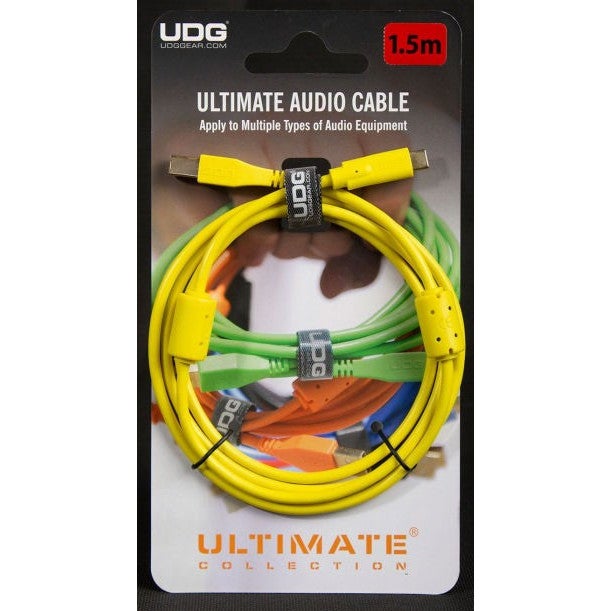 UDG U96001YL USB 2.0 USB-C - USB-B 1.5 meter geel