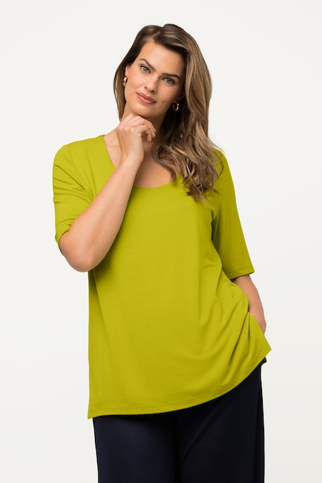T-Shirt, vorne doppellagig, V-Ausschnitt, Halbarm