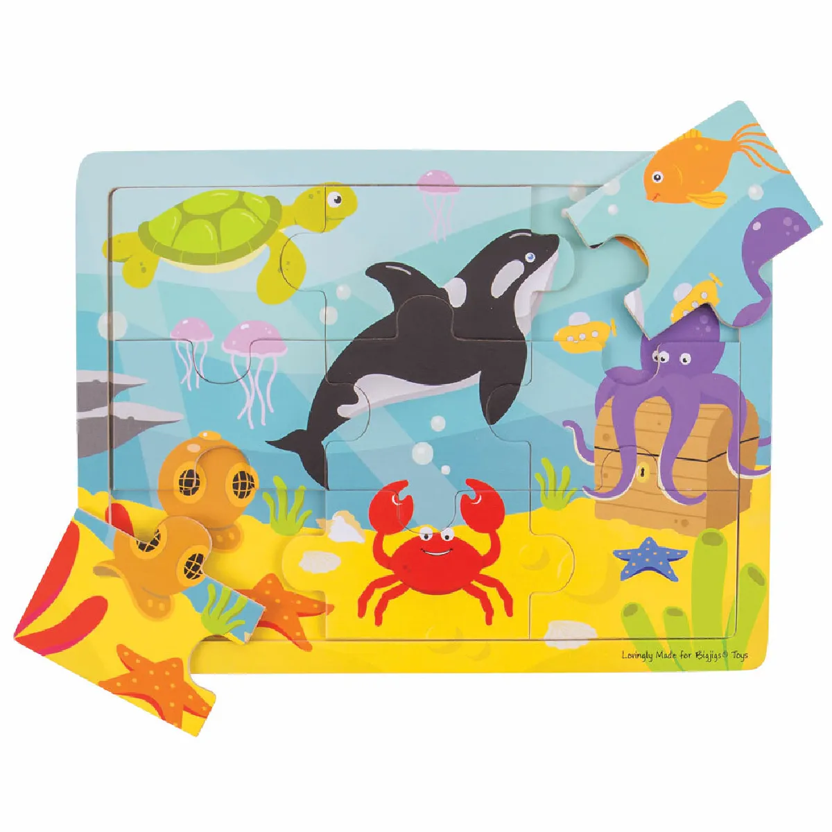 Bigjigs Toys Puzzle sous-marin en bois