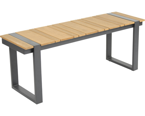 Garden Place Eila loungeset, 237 x 237 cm, 7-zits, 3-delig, inclusief tafel 120 x 70 x 69 cm in houtlook, inclusief lichtgrijze zitkussens
