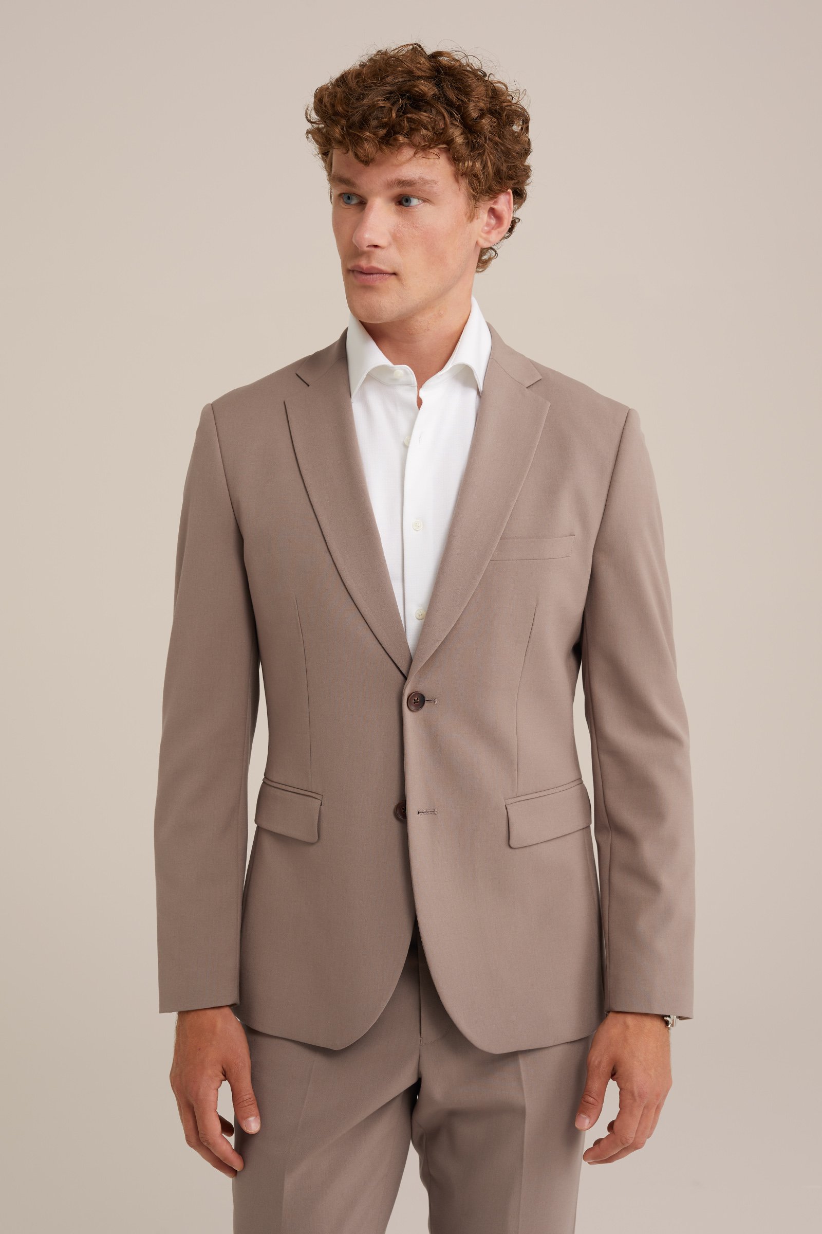 slim fit blazer Fundamentals Lichtbruin