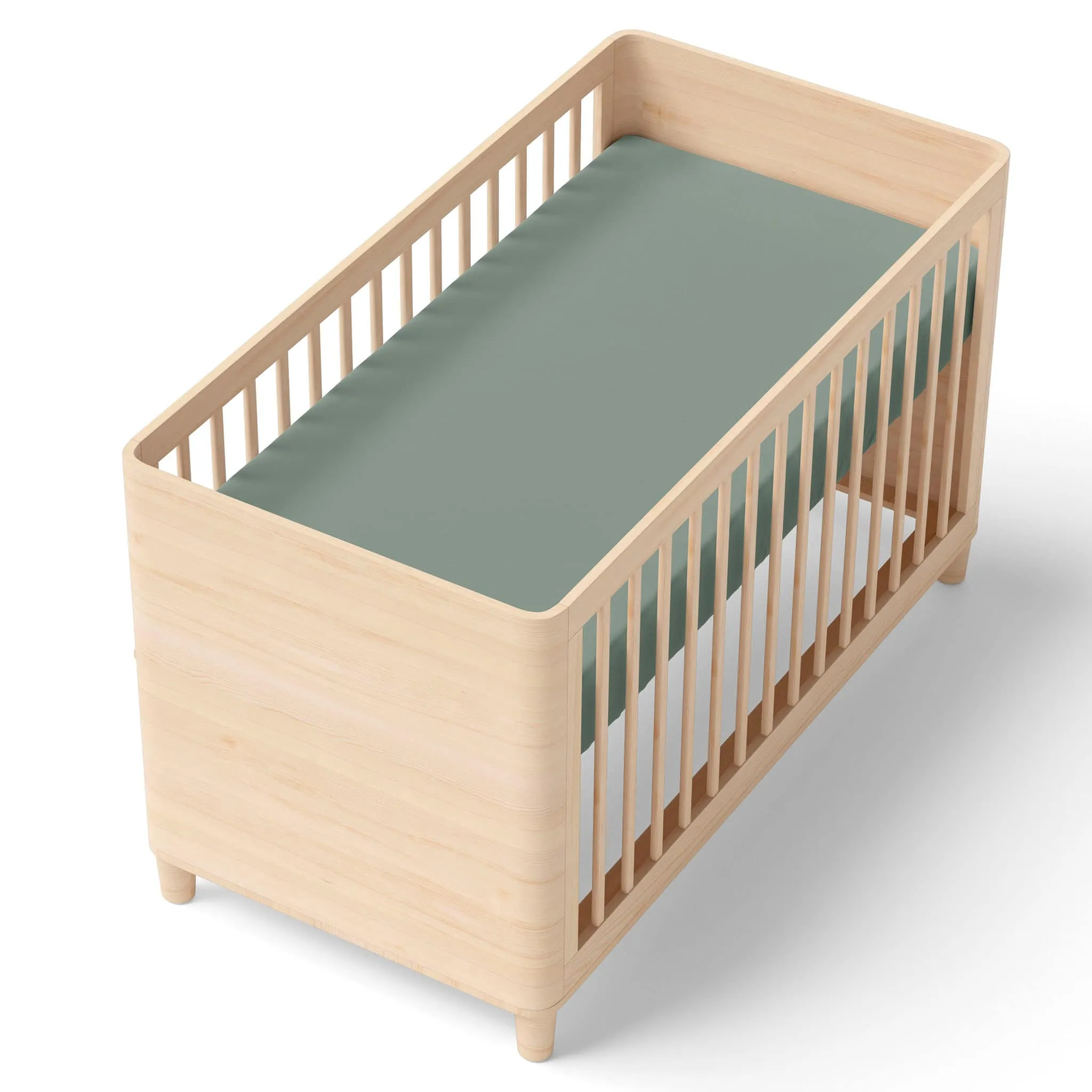 Origami Maison Drap Contour pour Lit de Bébé - Uni Sage