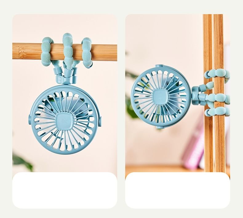 HOMTEC - USB oplaadbare ventilator met flexibele standaard