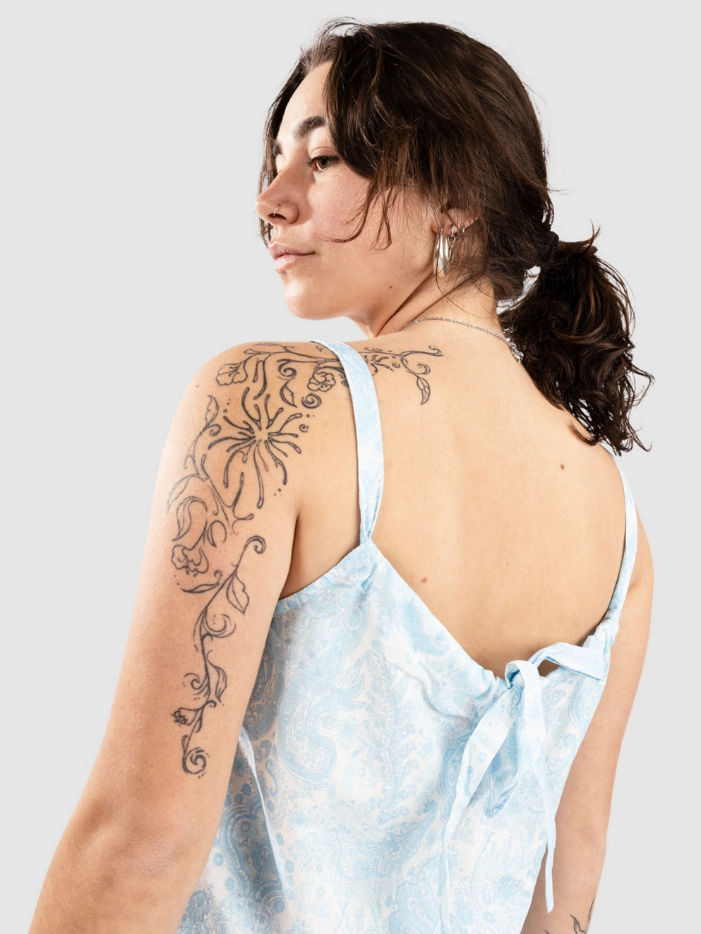 Rhythm Jean Paisley Romper Overall blue
