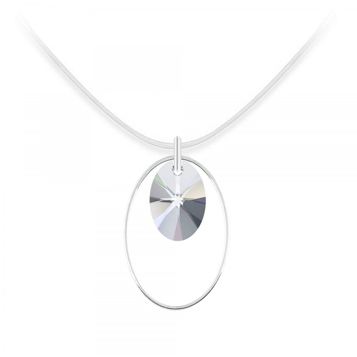 Collier nylon SC Crystal orné de Cristaux scintillants en Métal rhodié