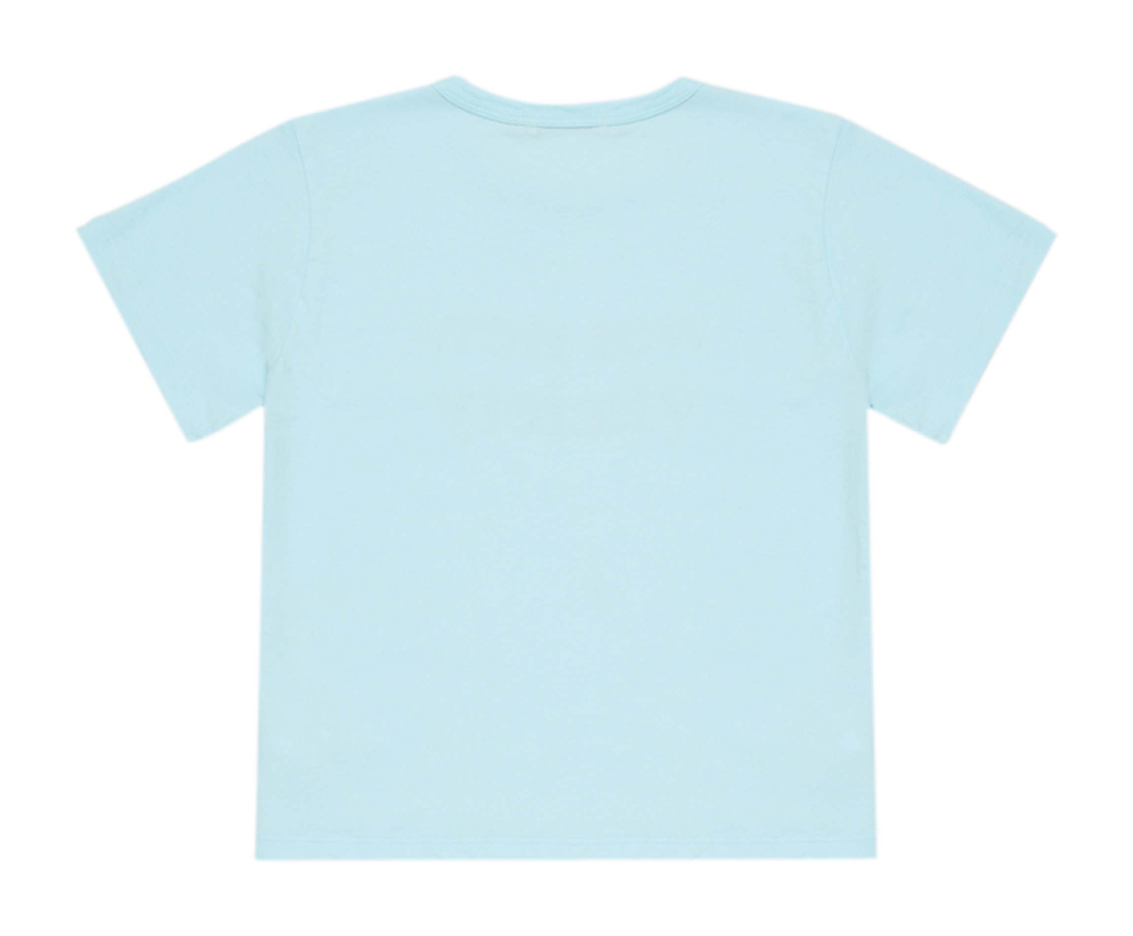 LOGO PRINT - Tee-shirt droit col rond en coton sérigraphié| Bleu