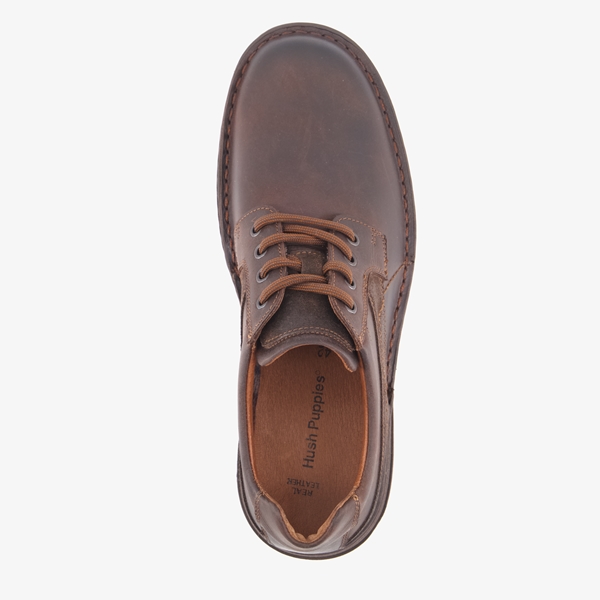 Hush Puppies leren heren veterschoenen donkerbruin