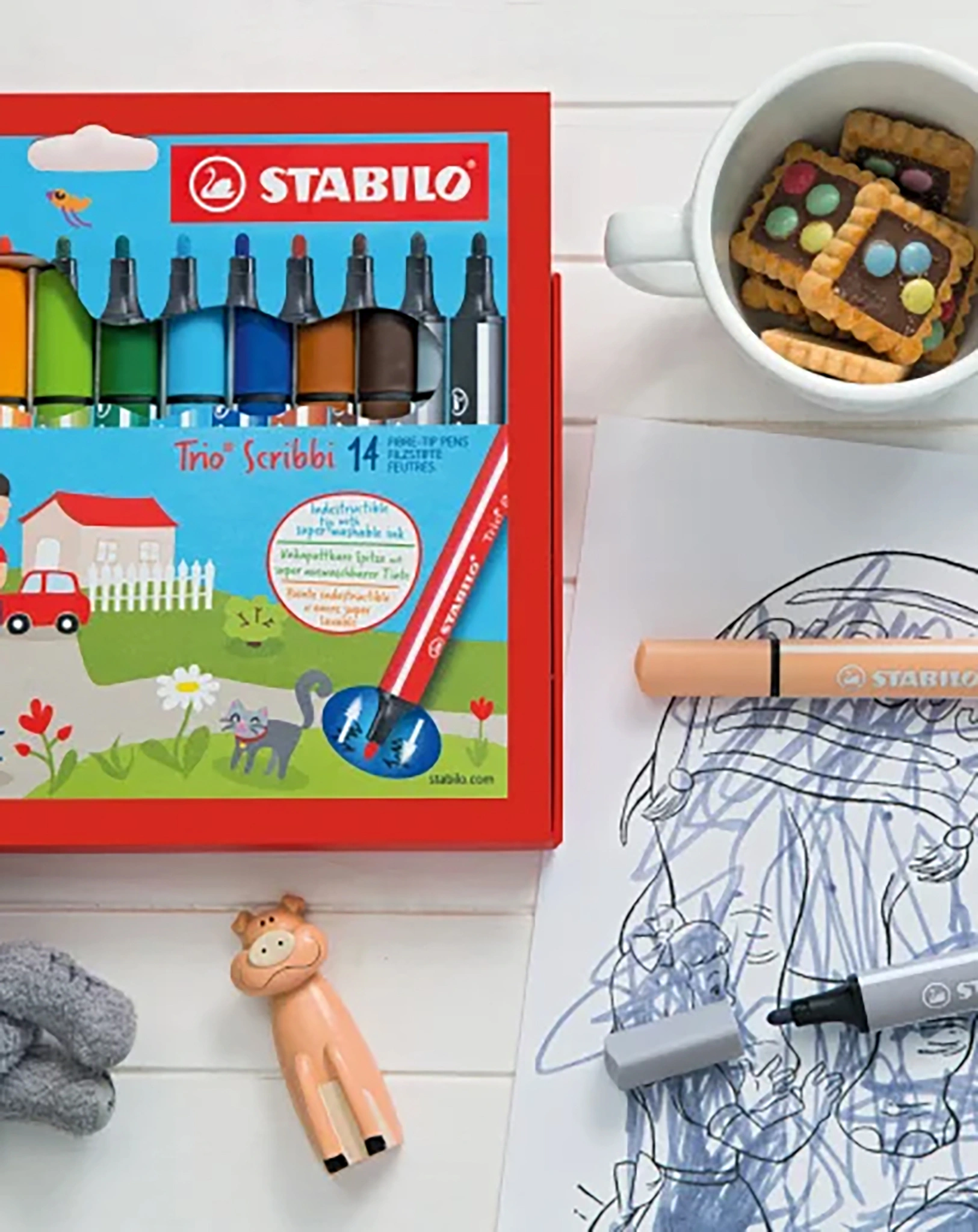 Dreikant-Filzstift STABILO® Trio Scribbi 14er-Pack