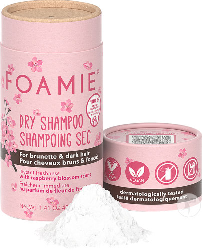 Foamie Berry Brunette Shampoing Sec Végan Cheveux Bruns/Foncés Parfum Fleur De Framboise 40g