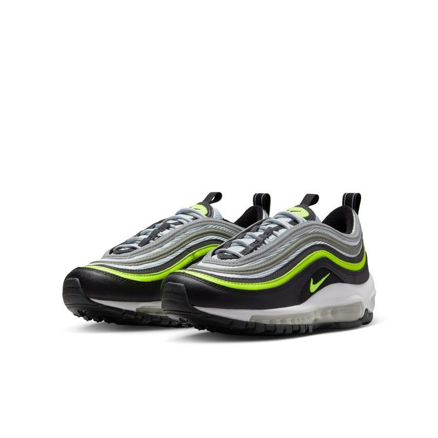 Nike Chaussures Air Max 97 - Gris/Jaune Fluo/Noir/Blanc Enfant