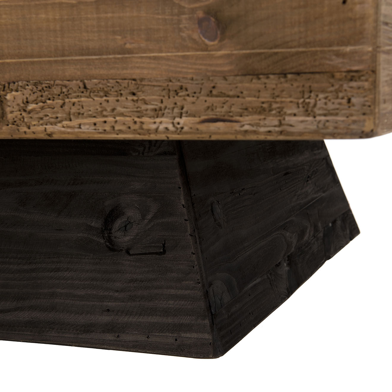 Macabane Table basse carrée bois Pin recyclé Andrian marron  - 99.5x99.5x35 cm