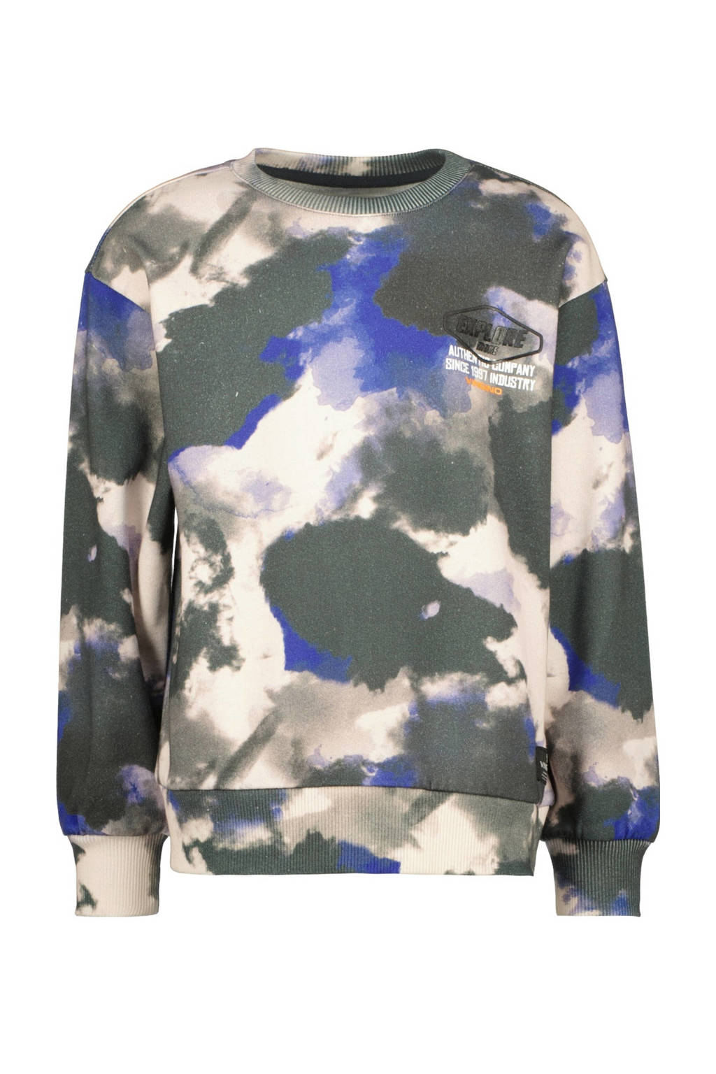 Vingino sweater Naros met camouflageprint zwart/blauw