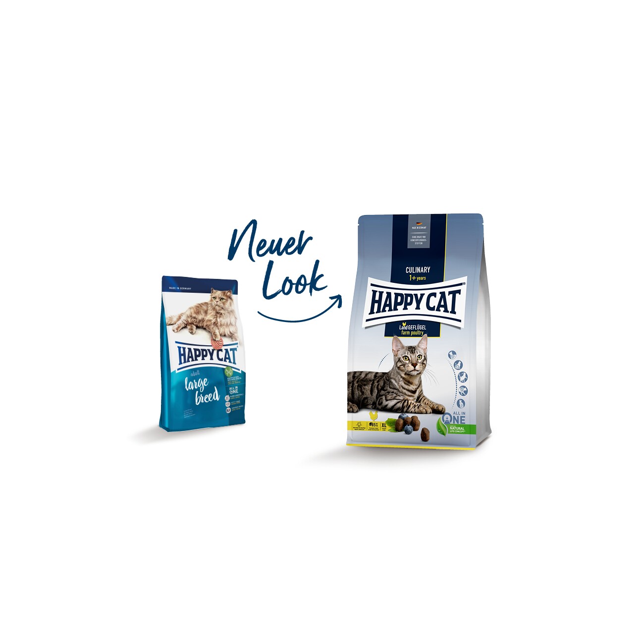 HAPPY CAT Culinary Trockenfutter Katze Adult, Land-Geflügel 1,3 kg
