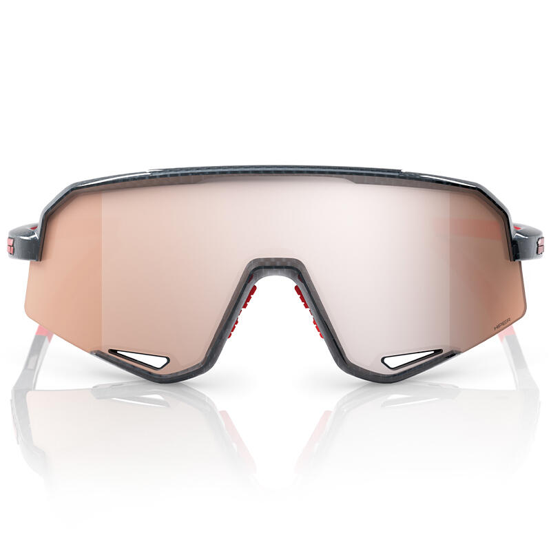 100% - Lunettes de sport Slendale Carbone / Rouge / Brillant