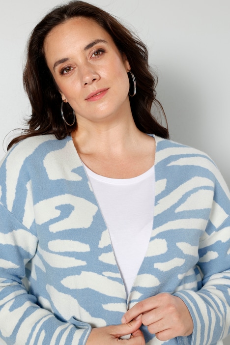Strickjacke, Allovermuster, offene Form
