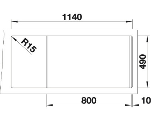 Blanco DIVON II 8 S-IF spoelbak, 1160 x 510 mm, roestvrij staal, satijnglans, 521665, 2 bakken, met afdruipgedeelte, bak rechts, vlak ingebouwd