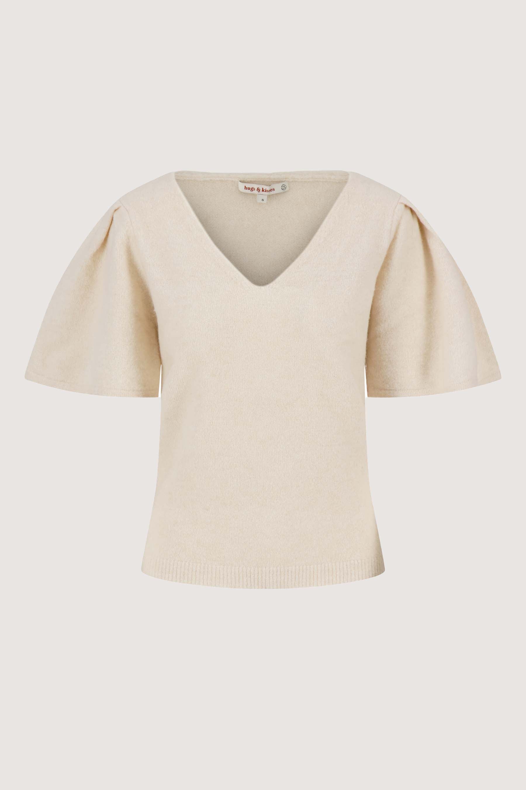 vlindermouw top in fluffy garen