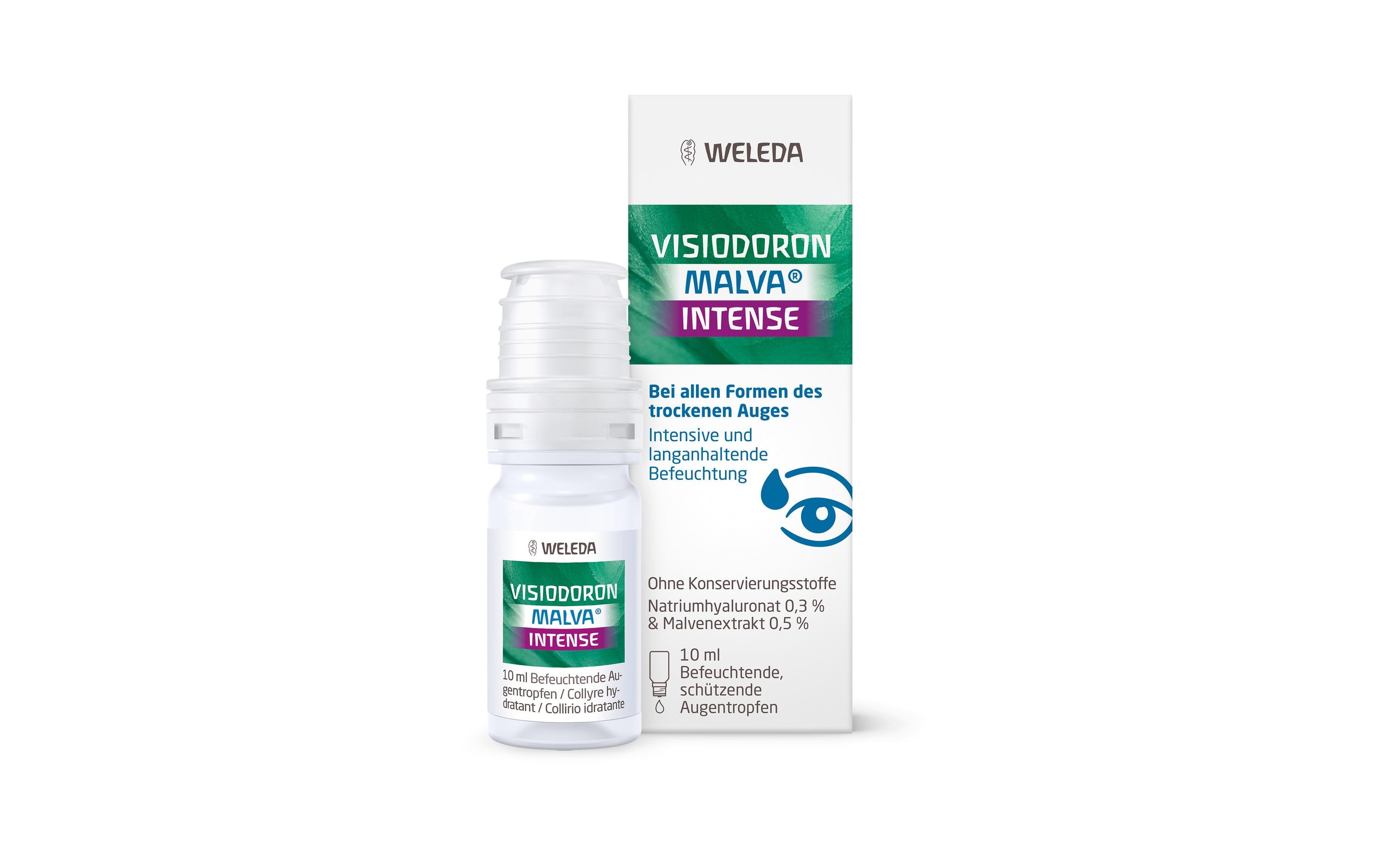 Visiodoron Malva Intense Augentropfen 10 mlAugentropfen mit Hyaluronsäure und Bio-Malvenextrakt