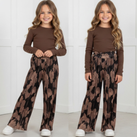 Pleated pants & basic top set - bruin
