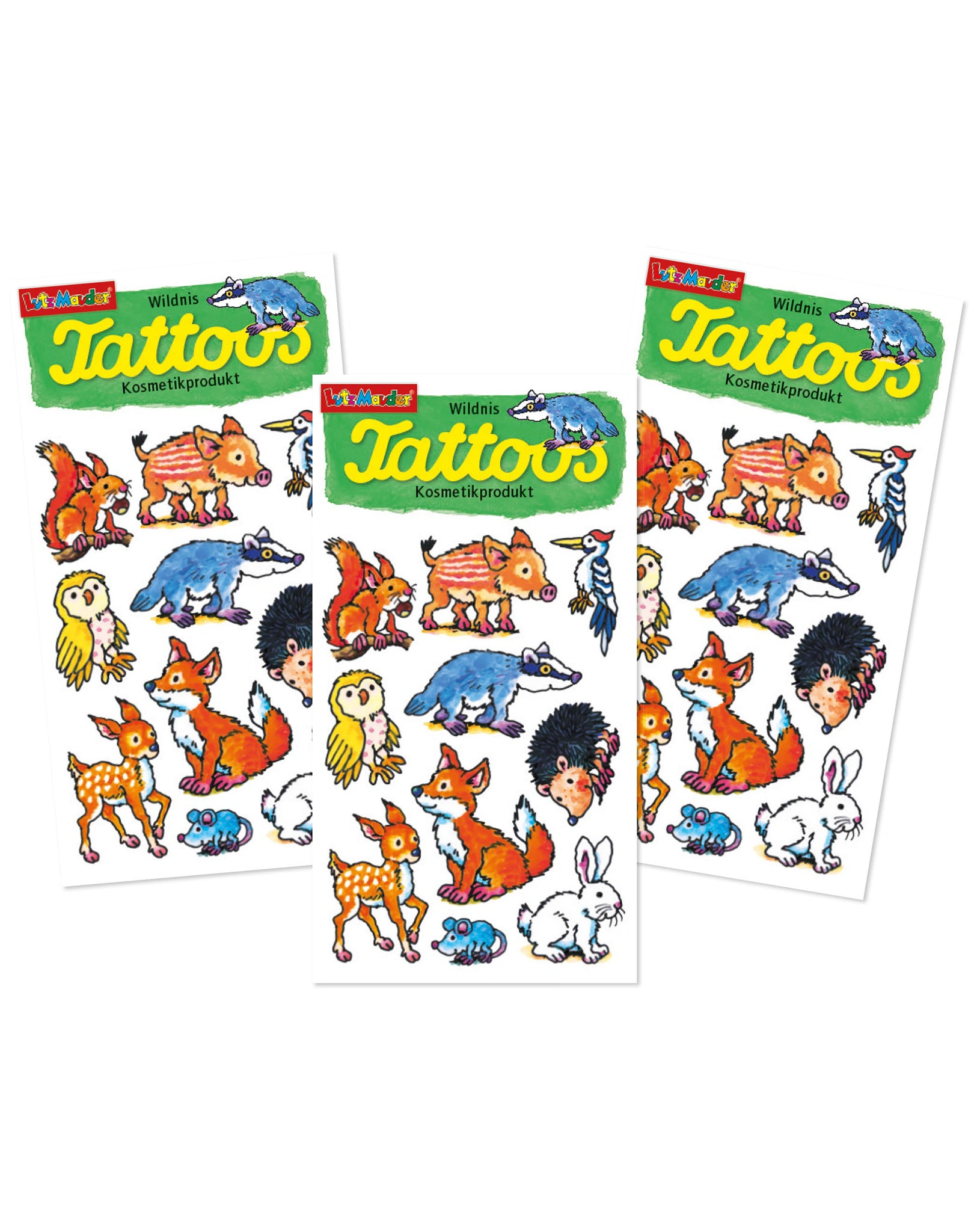 Tattooset WALDTIERE 3-teilig
