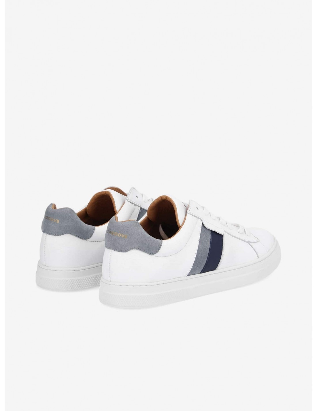 schmoove Baskets de ville homme spark gang cuir blanc/noir/gris