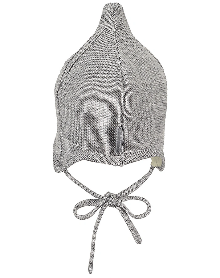 Wintermütze ZIPFEL aus Wolle in silber melange