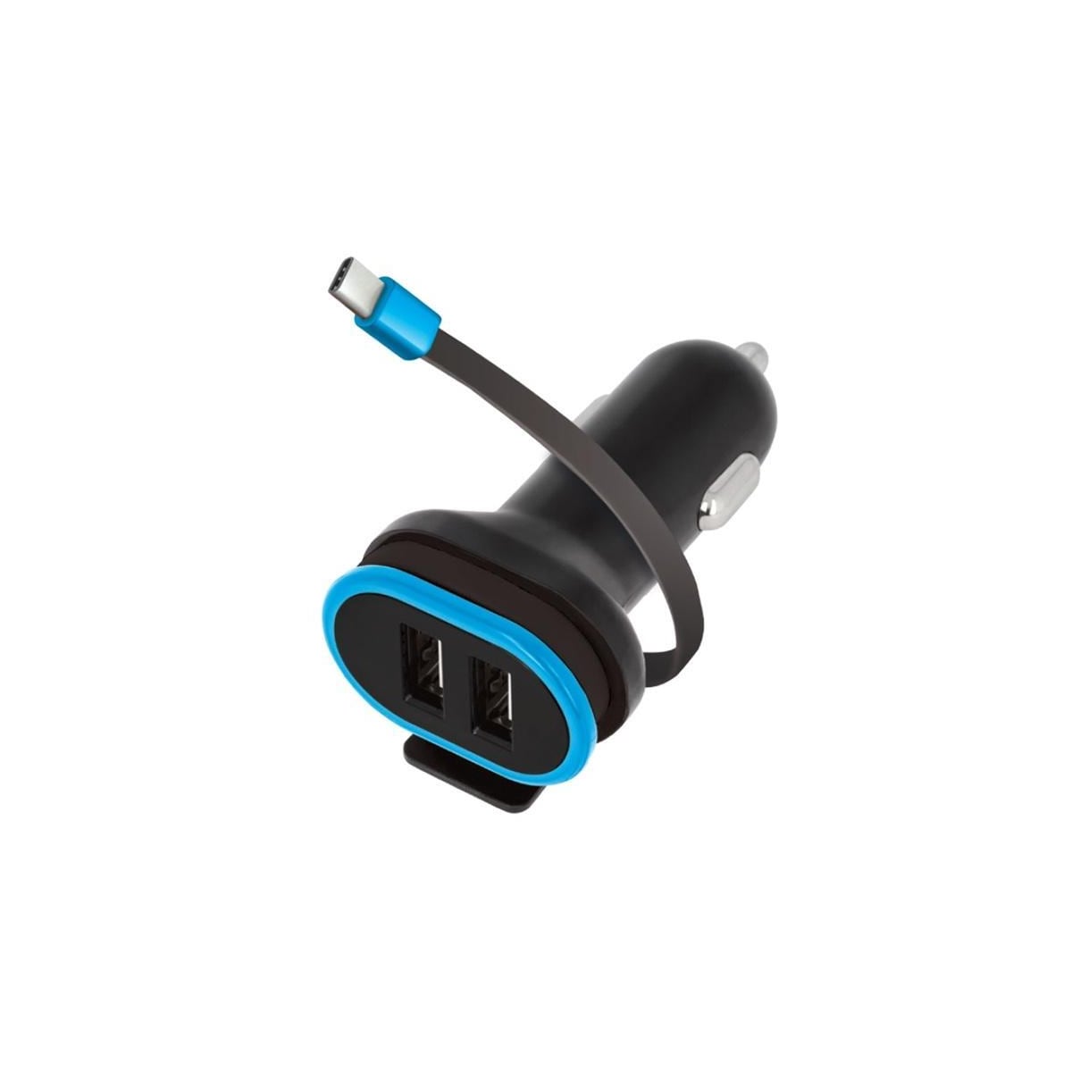 Forever Dual USB Billaddare CC-02 3A med USB typ-C kabel