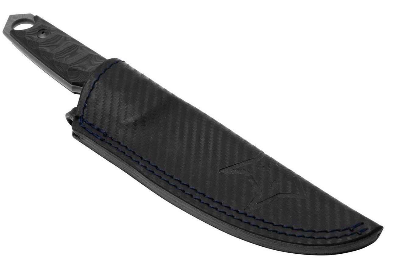 Fox Knives Ryu FX-634-DCFB, Balbachdamast Herringbone, Black Camo Carbon Fiber, vaststaand mes, Black Roc Knives design