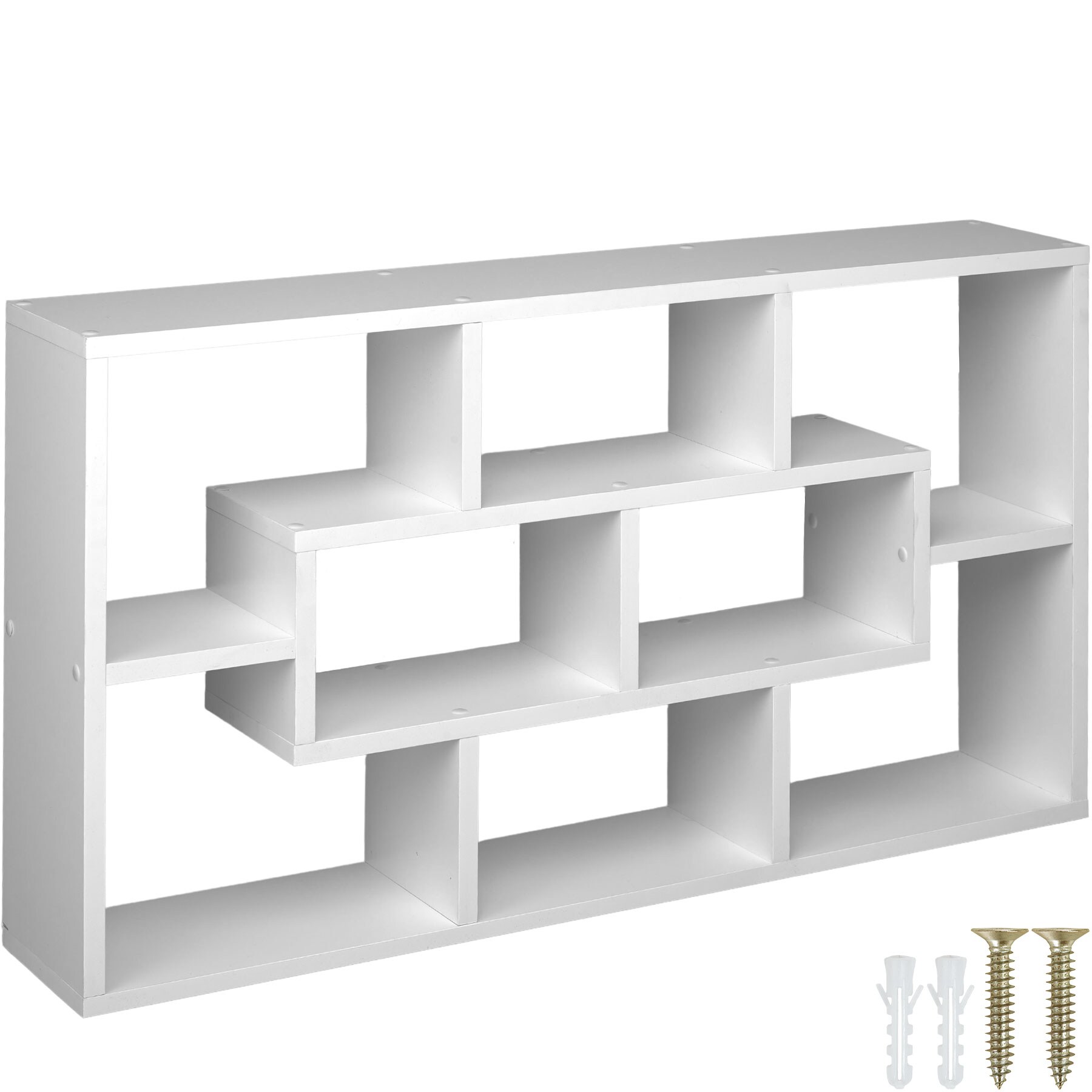 tectake® Wandregal, Retro-Stil, unsichtbare Aufhängung, 85 x 48 x 16 cm