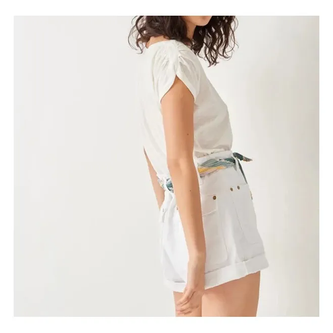 Sessùn T-shirt Sixto Jacquard | Ecru