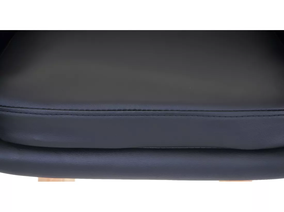 Tabouret de bar Vaasa T381 (lot de 2), similicuir, noir