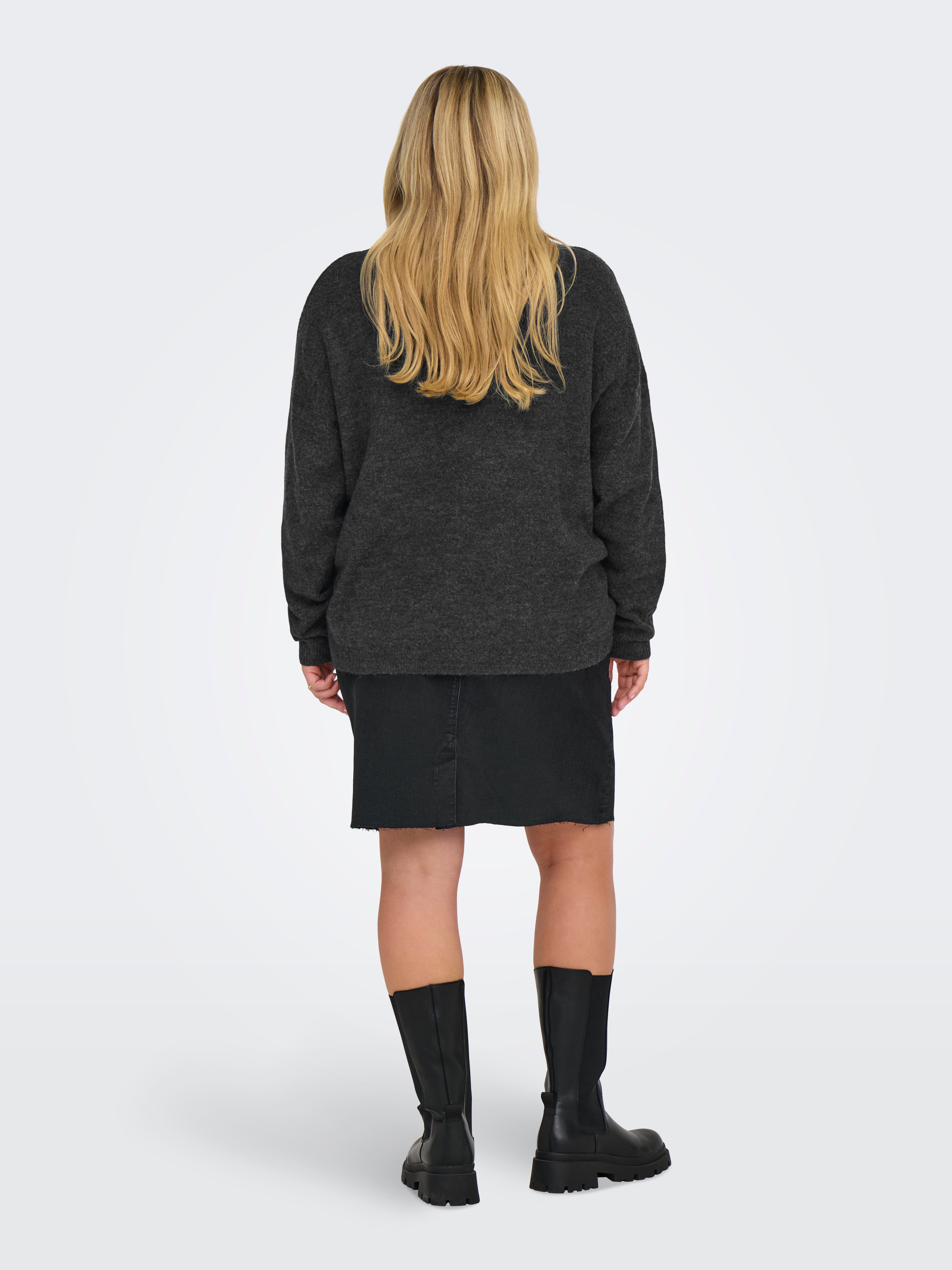 CARMANIFESTA Strickpullover Dark Grey Melange